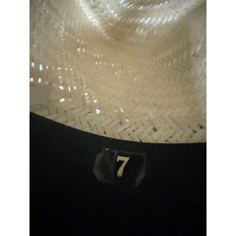 Chisholm Trail Western Wear Straw Cowboy Hat Feather Band Armadillo Pin Tan Sz 7
